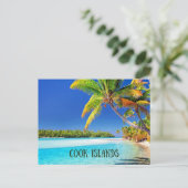 Cookeilanden, tropische palmbomen, briefkaart (Staand voorkant)