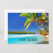 Cookeilanden, tropische palmbomen, briefkaart (Voorkant / Achterkant)