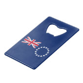 Cookeilanden vlag creditkaart flessenopener (Voorkant Gekanteld)
