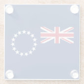 Cookeilanden vlag glazen onderzetter (Achterkant)