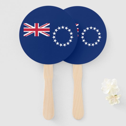 Cookeilanden vlag handwaaier (Voorkant en achterkant)
