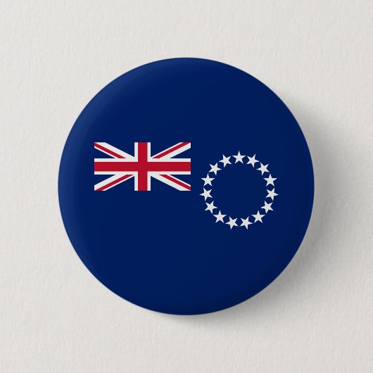 Cookeilanden vlag ronde button 5,7 cm (Voorkant)
