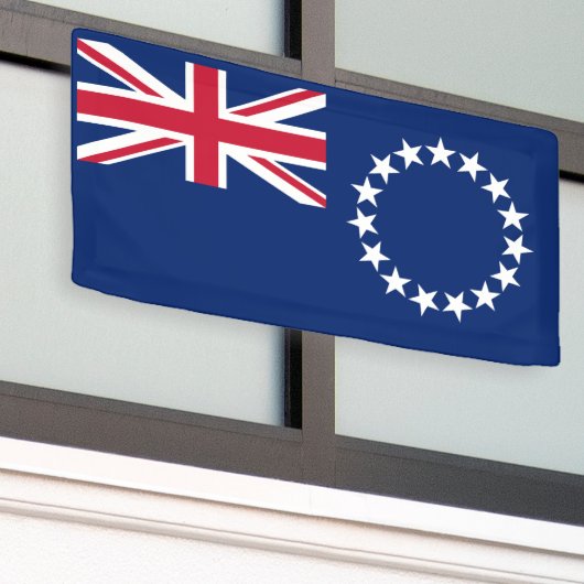 Cookeilanden vlag spandoek (Buitenkant Gebouw)