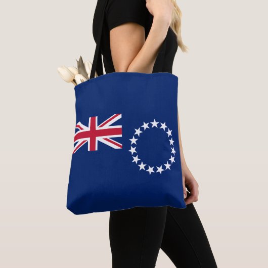 Cookeilanden vlag tote bag (Dichtbij)
