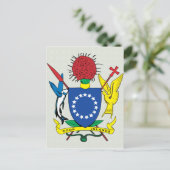 Cookeilanden wapendeklaag briefkaart (Staand voorkant)