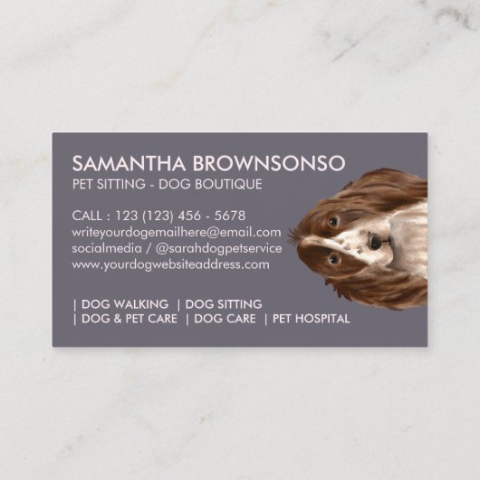 Cooker Spaniel Dog Visitekaartje (Achterkant)