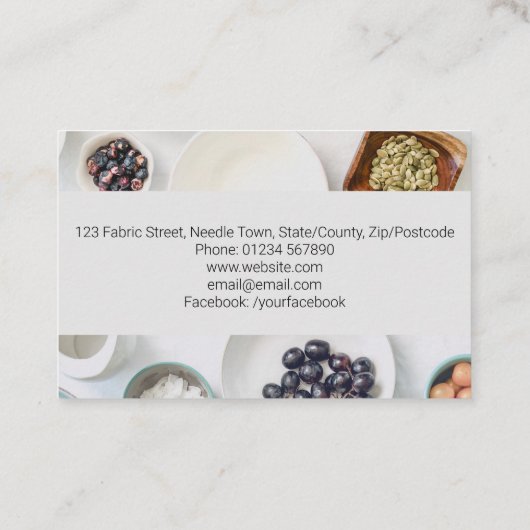 Cookery Chef Food Catering Visitekaartje (Achterkant)