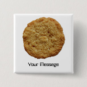 Cookie-badge-tag met een uitgelekte achtergrond vierkante button 5,1 cm