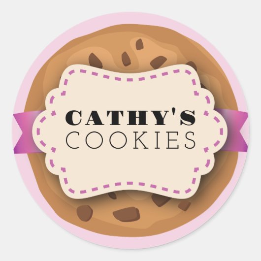 COOKIE BAKE SALE PERSONALISEREN Bakken Elegant Lab Ronde Sticker (Voorkant)