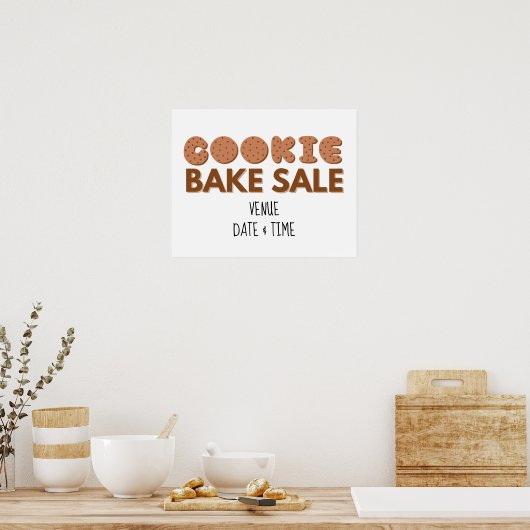 Cookie Bake Sale Sign, Fondsenwerving Sale Poster (Keuken)