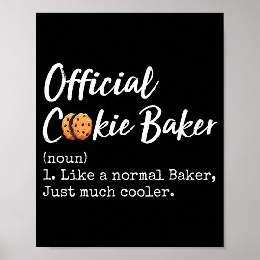 Cookie Baker Definition Funny Christmas Baking  Poster (Voorkant)