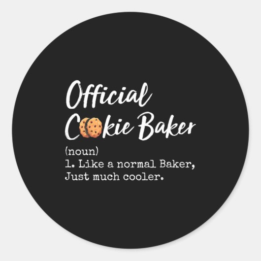 Cookie Baker Definition Funny Christmas Baking  Ronde Sticker (Voorkant)