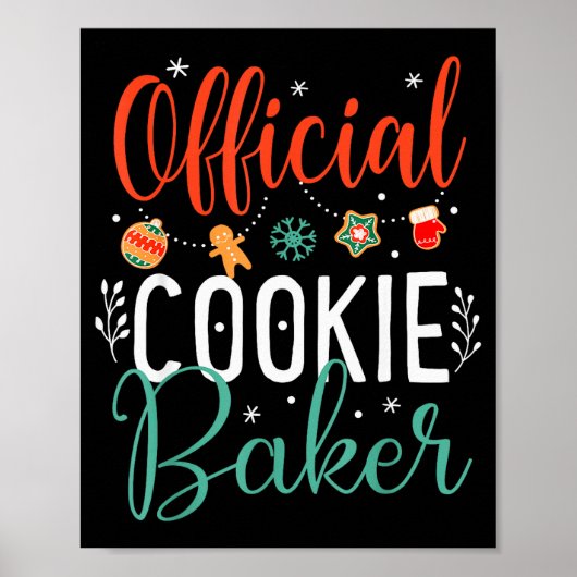 Cookie Baker Funny Christmas Couples Matching  Poster (Voorkant)
