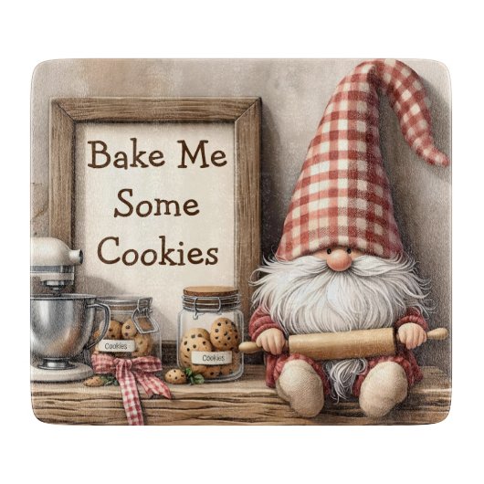 Cookie Baker Gnome Snijplank (Voorkant)