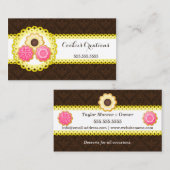 Cookie Bakery Damask Scalloped Border Visitekaartje (Voorkant / Achterkant)