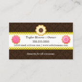 Cookie Bakery Damask Scalloped Border Visitekaartje (Achterkant)