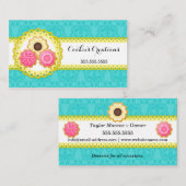 Cookie Bakery Damask Scalloped Border Visitekaartje (Voorkant / Achterkant)
