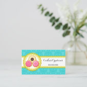 Cookie Bakery Damask Scalloped Border Visitekaartje (Staand voorkant)