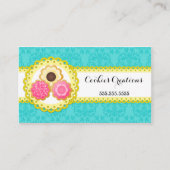 Cookie Bakery Damask Scalloped Border Visitekaartje (Voorkant)