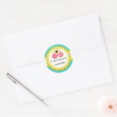 Cookie Bakery Damask Yellow Scallop Seals Ronde Sticker