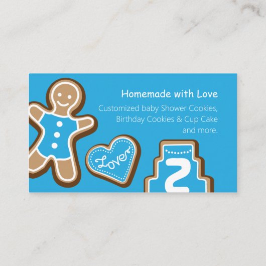 Cookie Baking Blue Visitekaartje (Achterkant)