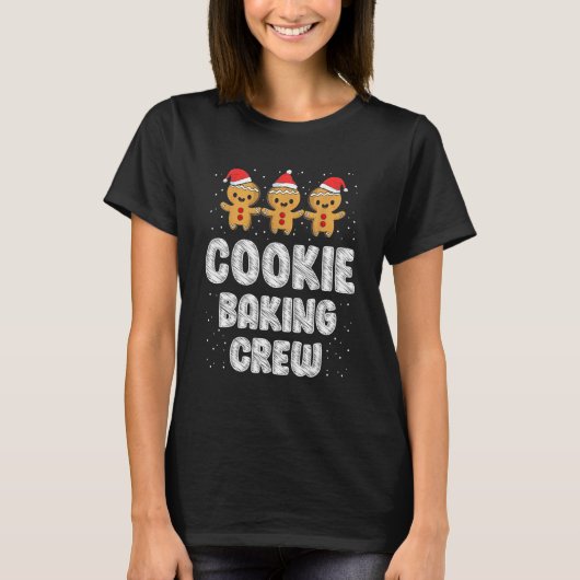 Cookie Baking Creeks-kerstfamilie Gingerbrood Te T-shirt (Voorkant)