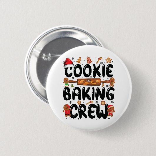 Cookie Baking Creeks kerstontbijt Te Ronde Button 5,7 Cm (Voorkant /achterkant)