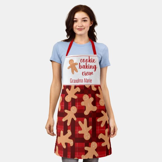 Cookie Baking Crew Buffalo Pset Gingerbrood Man Schort (Gedragen)