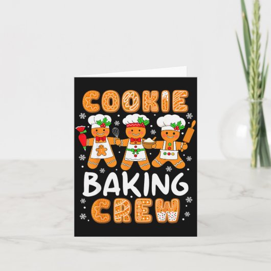 Cookie Baking Crew Christmas Funny Gingerbread Lov Kaart (Voorkant)