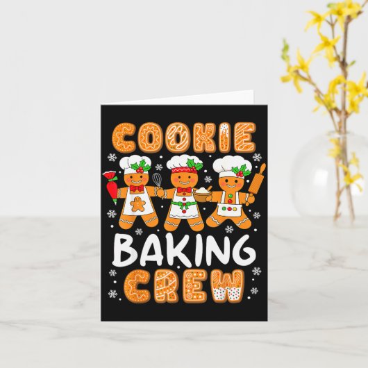 Cookie Baking Crew Christmas Funny Gingerbread Lov Kaart (Gele Bloem)