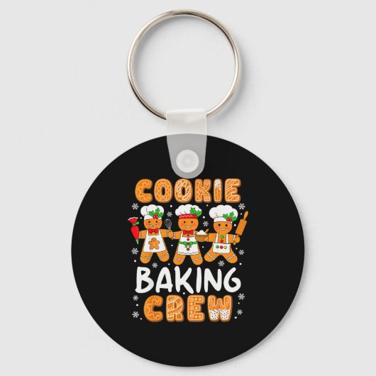 Cookie Baking Crew Christmas Funny Gingerbread Lov Sleutelhanger (Voorkant)