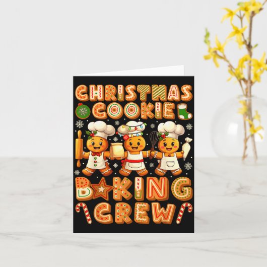 Cookie Baking Crew Christmas Gingerbread Lovers Wo Kaart (Gele Bloem)