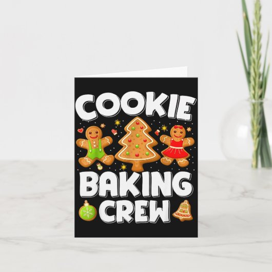 Cookie Baking Crew Christmas Gingerbread Team Squa Kaart (Voorkant)
