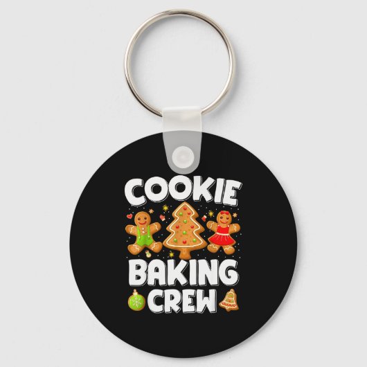 Cookie Baking Crew Christmas Gingerbread Team Squa Sleutelhanger (Voorkant)