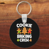 Cookie Baking Crew Christmas Gingerbread Team Squa Sleutelhanger (Voorkant)