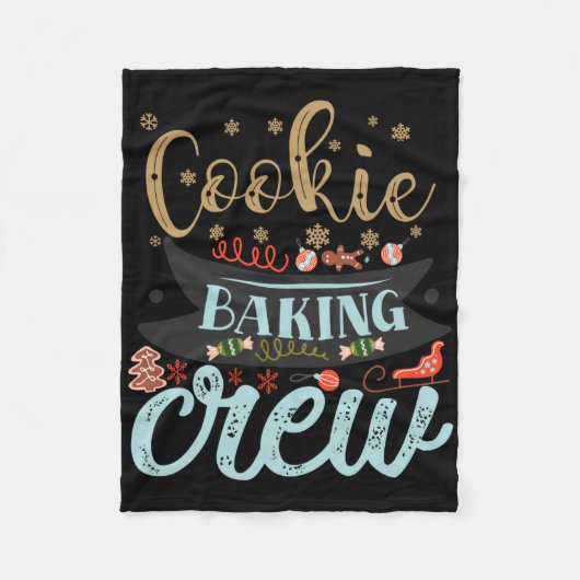 Cookie Baking Crew Christmas Holiday Family T Shir Fleece Deken (Voorkant)