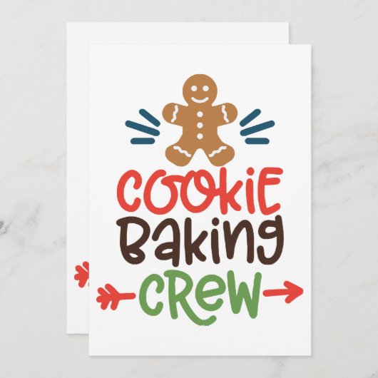 Cookie baking crew christmas  kaart (Voorkant / Achterkant)