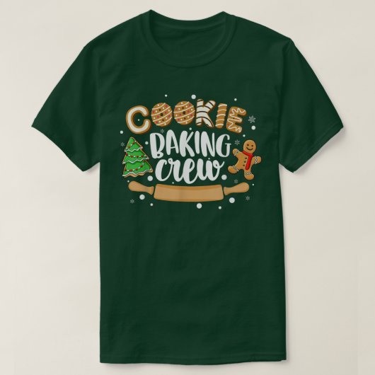 Cookie Baking Crew Christmas Santa Family Gingerbr T-shirt (Design voorkant)