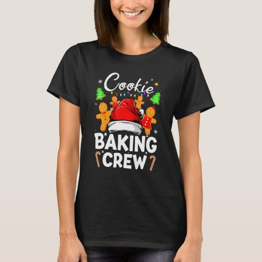 Cookie Baking Crew Christmas Santa Family Gingerbr T-shirt (Voorkant)