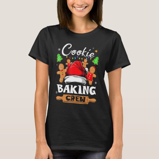 Cookie Baking Crew Christmas Santa Family Gingerbr T-shirt (Voorkant)