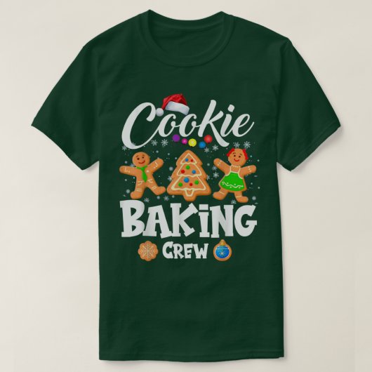 Cookie Baking Crew Christmas Santa Family Gingerbr T-shirt (Design voorkant)