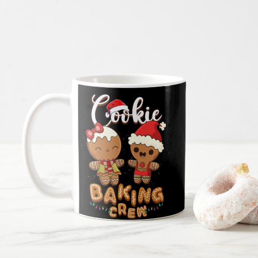 Cookie Baking Crew Christmas Santa Family Team Koffiemok (Met donut)