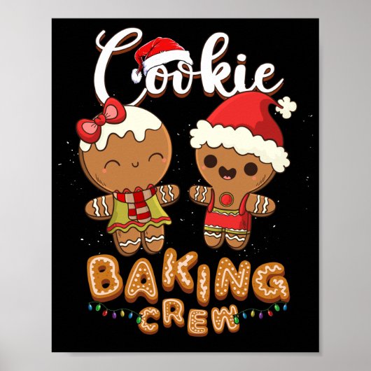 Cookie Baking Crew Christmas Santa Family Team Poster (Voorkant)