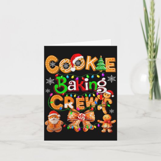 Cookie Baking Crew Cooking Coquette Bow Xmas Ginge Kaart (Voorkant)