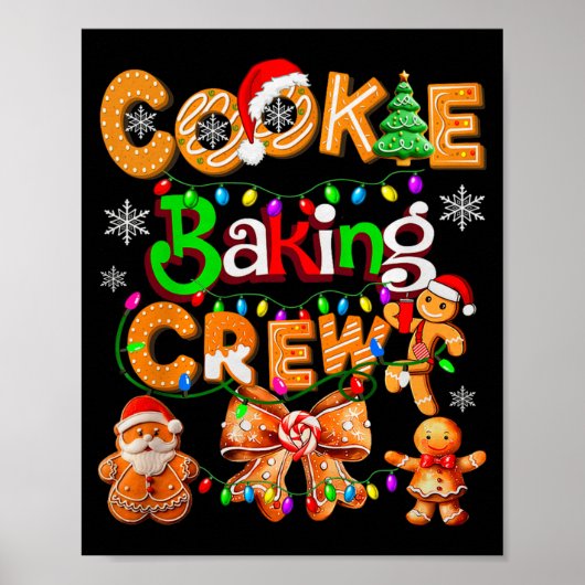 Cookie Baking Crew Cooking Coquette Bow Xmas Ginge Poster (Voorkant)