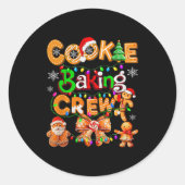 Cookie Baking Crew Cooking Coquette Bow Xmas Ginge Ronde Sticker (Voorkant)