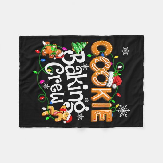 Cookie Baking Crew Cooking Lover Santa Xmas Ginger Fleece Deken (Voorkant (Horizontaal))