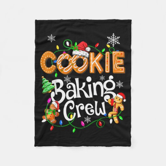 Cookie Baking Crew Cooking Lover Santa Xmas Ginger Fleece Deken (Voorkant)