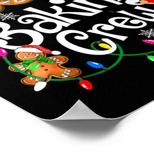 Cookie Baking Crew Cooking Lover Santa Xmas Ginger Poster (Hoek)