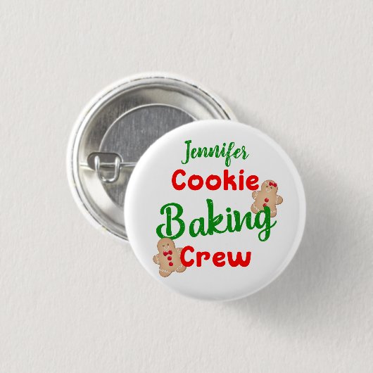 Cookie Baking Crew Custom Fun Vakantie Koken Ronde Button 3,2 Cm (Voorkant /achterkant)